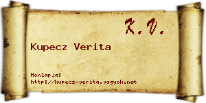 Kupecz Verita névjegykártya